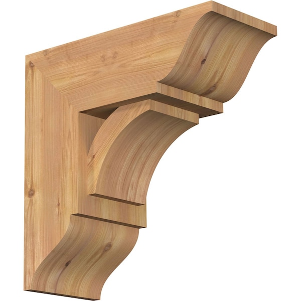 Ekena Millwork Thorton Traditional Smooth Bracket w/ Offset Brace, Western Red Cedar, 7 1/2"W x 18"D x 18"H BKT0806X18X18THR01SWR - main